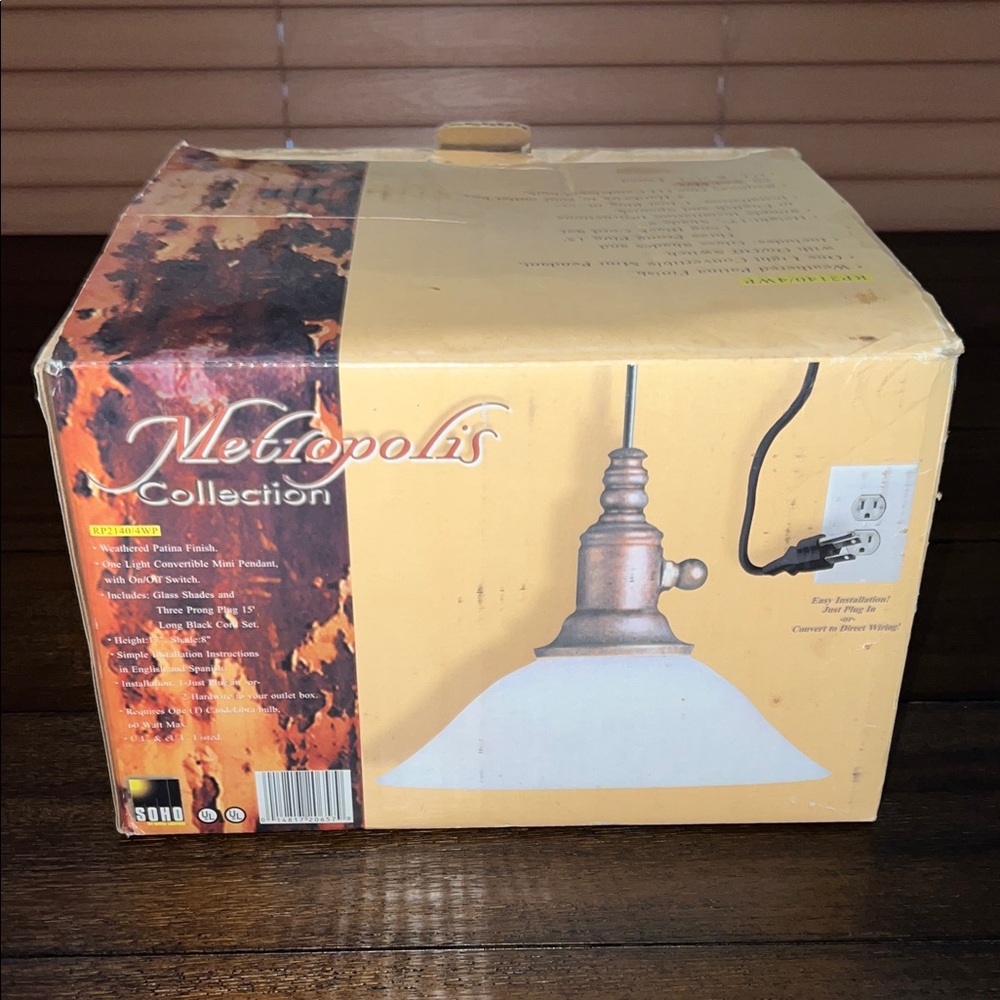Metropolis Collection RP2140/4WP Weathered Patina Pendant Light